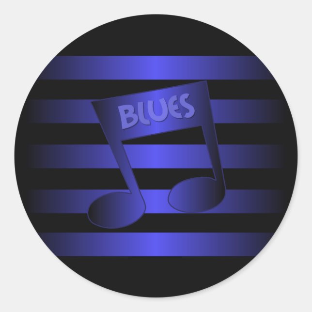 Sticker Rond musique blue (Devant)