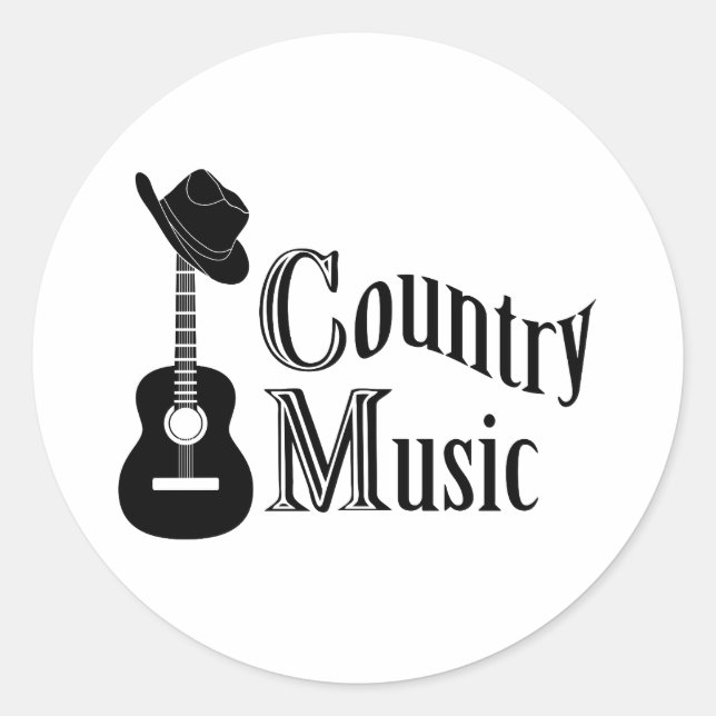 Sticker Rond Musique country (Devant)