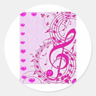 Sticker Rond Musique d'amour_