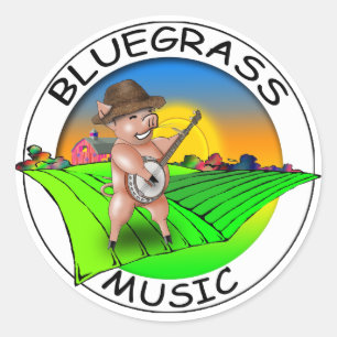Sticker Rond Musique de Bluegrass