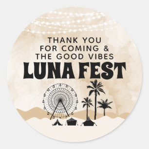 Sticker Rond Musique de Festival de Ton Terre Neutre Merci