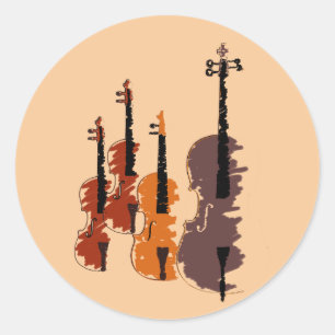Sticker Rond Musique de l'arty à cordes violon