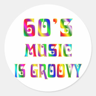 Sticker Rond Musique des années 60