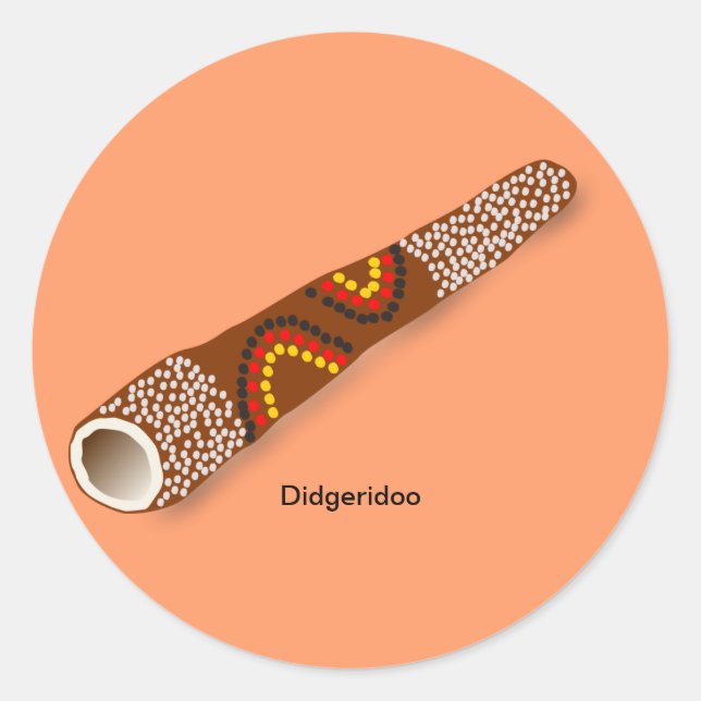 Sticker Rond MUSIQUE : Didgeridoo (Devant)