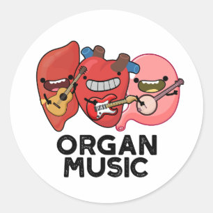 Sticker Rond Musique d'orgue amusant Anatomie Corps pièces jeu