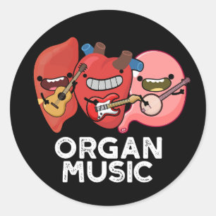 Sticker Rond Musique d'orgue amusant Anatomie Corps pièces jeu