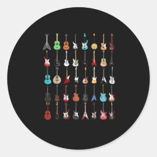 Sticker Rond Musique guitar