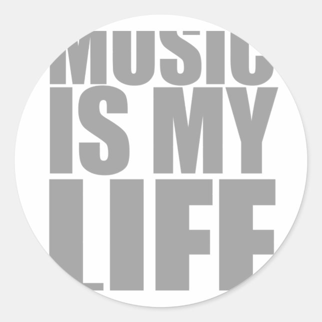 Sticker Rond Musique Is My Life - Emo Alternative Grunge Rock (Devant)