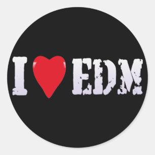 STICKER ROND MUSIQUE - J'AIME EDM