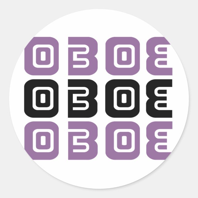 Sticker Rond Musique locale Oboe (Devant)