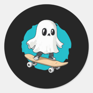 Sticker Rond Musique M fantôme tripante vaporwave Halloween tec