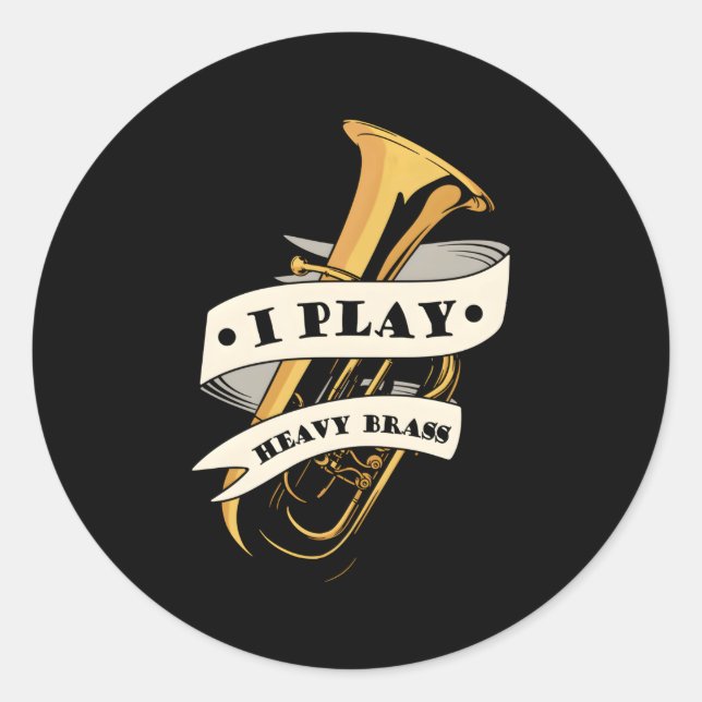 Sticker Rond Musique Tuba de bande Marching (Devant)