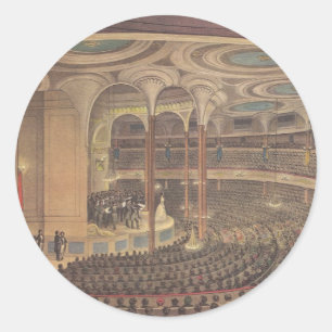 Sticker Rond Musique Vintage, Jenny Lind, Chanteuse d'Opéra Sué