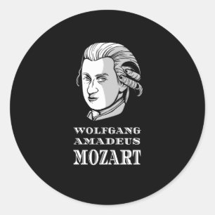 Sticker Rond Musique - Wolfgang Amadeus Mozart Portrait