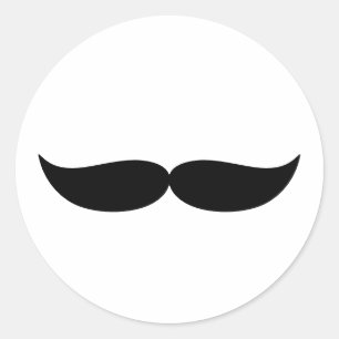 Sticker Rond Mustache classique Petit Homme