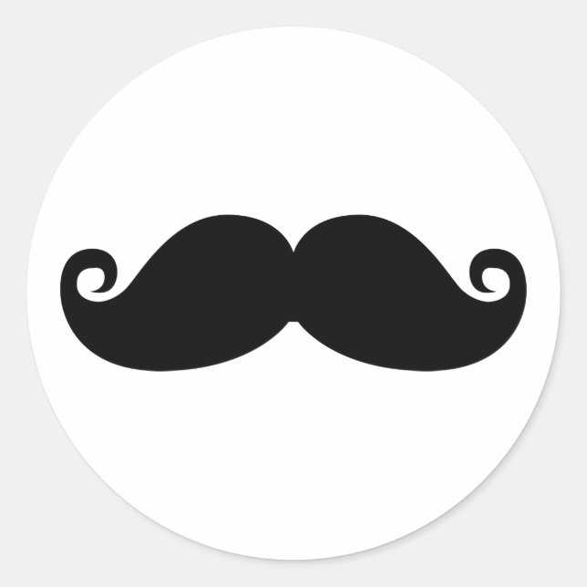 Sticker Rond Mustache noire de Funny (Devant)