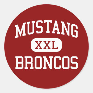 Sticker Rond Mustang - Broncos - Lycée - Mustang Oklahoma