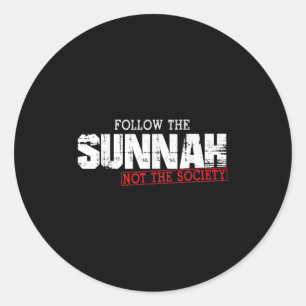 Sticker Rond Musulman Dit Citation Islamique Suivre La Sunna Pa