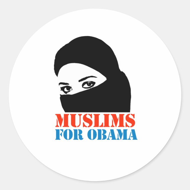 STICKER ROND MUSULMANS POUR OBAMA (Devant)