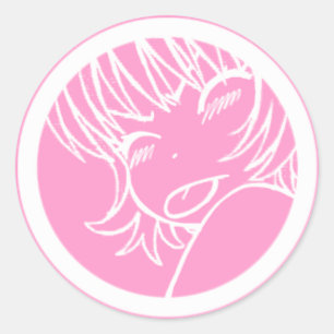 Sticker Rond muuhh - mignon anime - kawaii >_< rose
