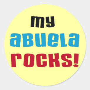 Sticker Rond My Abuela Rocks T-shirts et cadeaux