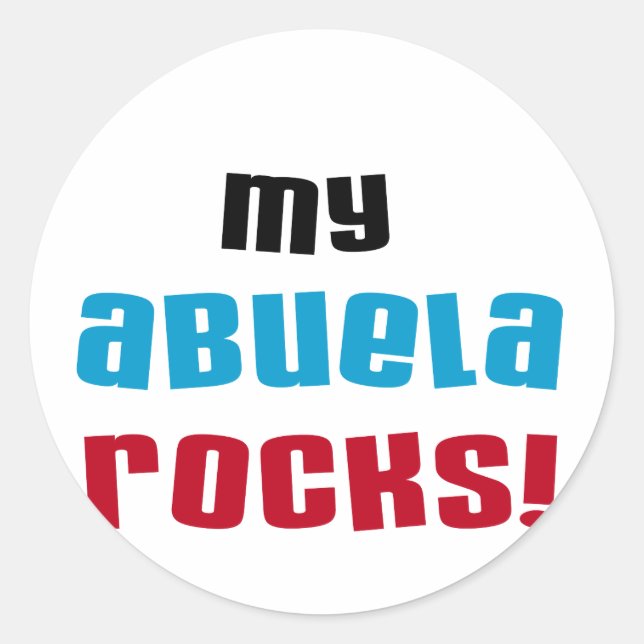 Sticker Rond My Abuela Rocks T-shirts et cadeaux (Devant)