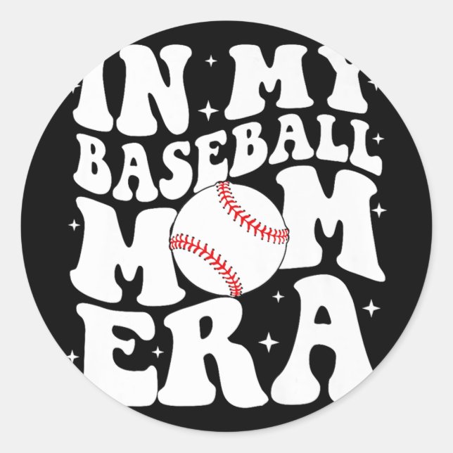 Sticker Rond My Baseball Maman Era Baseball Mama Jeu Mères (Devant)