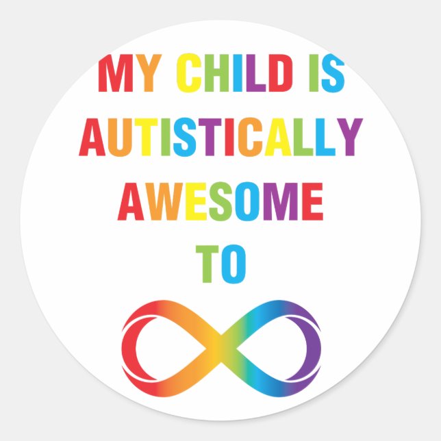 Sticker Rond My Child Autistically (Devant)