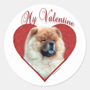 Sticker Rond My Chow Chow Valentine