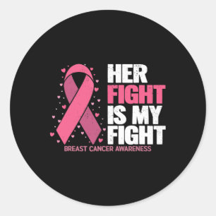 Sticker Rond My Fight Breast Cancer Awareness Fami