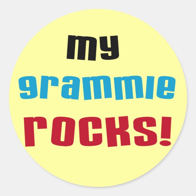 Sticker Rond My Grammie Rocks T-shirts et cadeaux (Devant)