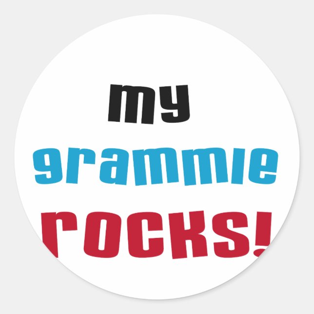 Sticker Rond My Grammie Rocks T-shirts et cadeaux (Devant)