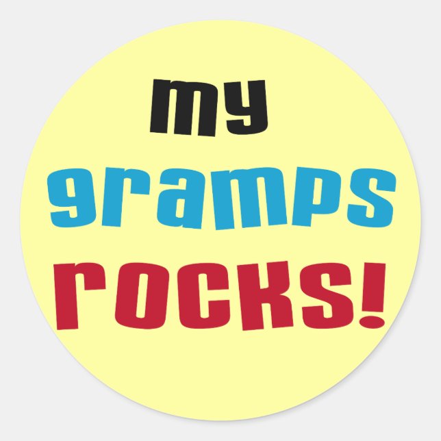Sticker Rond My Gramps Rocks T-shirts et cadeaux (Devant)