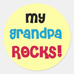 Sticker Rond My Grand-pa Rocks Tshirts et cadeaux