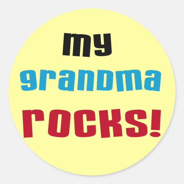 Sticker Rond My Grandma Rocks T-shirts et cadeaux (Devant)