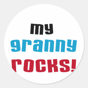Sticker Rond My Granny Rocks T-shirts et cadeaux