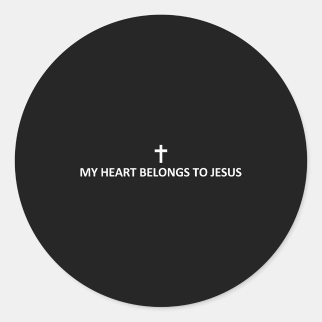 Sticker Rond My Heart Belongs To Jesus Subtle Minimal Christian (Devant)