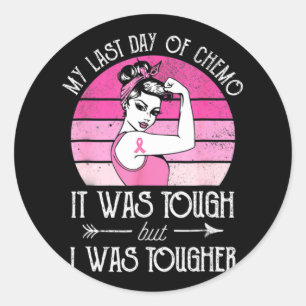 Sticker Rond My Last Day of Chemo Breast Cancer Chimiotherapy S