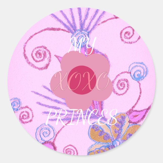 Sticker Rond My Little Princess : Baby Pink Vector Inspirationa (Devant)