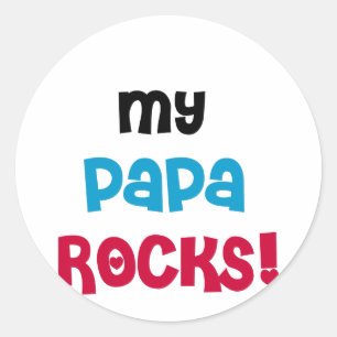 Sticker Rond My Papa Rocks T-shirts et cadeaux