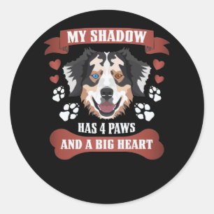 Sticker Rond My Shadow A 4 Paws, Berger Australien