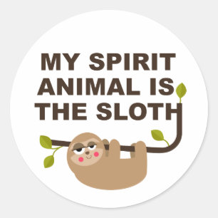 Sticker Rond My Spirit Animal is the Sloth Golf Balls