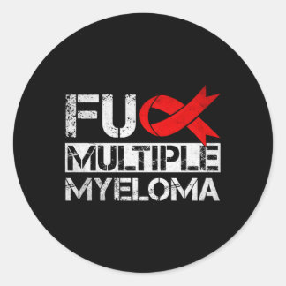 Sticker Rond Myélome multiple Sensibilisation Cancer Ruban roug