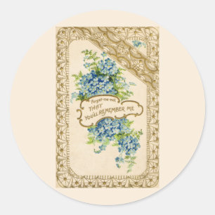 Sticker Rond Myosotis vintage