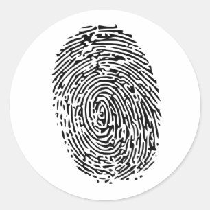 Sticker Rond Mystère empreinte noire