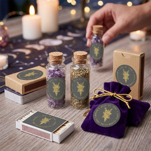 Sticker Rond Mystic Tarot Enterrement de Vie de Jeune Fille