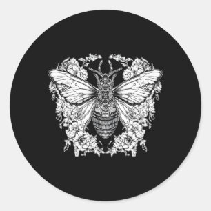 Sticker Rond Mystique papillon papillon Moth sombre Academica O