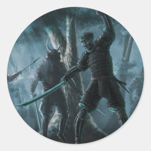 Sticker Rond Mystique samouraï