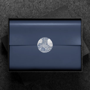 Sticker Rond Mystique solaire   Dusty Blue Silver Moon Stars So