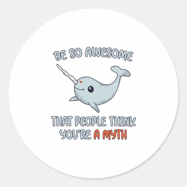 Sticker Rond Mythe Narwhal (Devant)